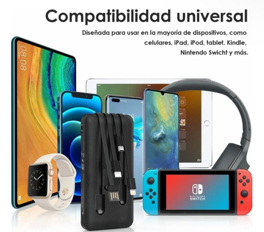 Power Bank 10000mAh 4 Cables